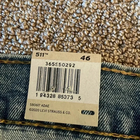 Levi’s 511 cut off Jean shorts Raw hem Big & Tall Medium wash Men’s size 46 NWT - Picture 3 of 14